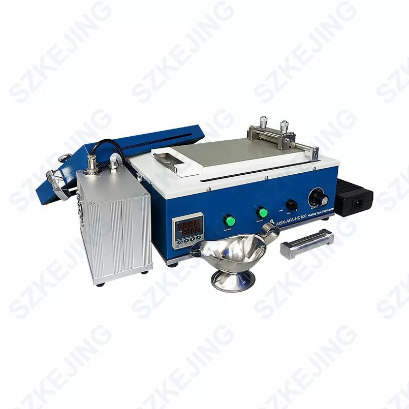 MSK-AFA-HC100-01 Mini Tape Casting Coater (190Lx90W mm) with Bottom Heated Vacuum Bed & Pump at 120ºC Max.-MSK-AFA-HC100